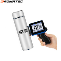 Imprimante d'étiquettes à jet d'encre portable Yaomatec 12,7 mm, encre à séchage rapide, alimentée par batterie, pour le codage de la date/du lot/du logo sur les bouteilles en plastique