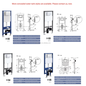 <span class=keywords><strong>Réservoir</strong></span> de toilette mural en céramique blanche de haute qualité, moderne, facile à nettoyer, à double chasse, écologique, avec chasse d'eau Tornado, dissimulé - Product Image 4