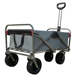 Inklapbare vouwwagen van roestvrij staal met vier wielen, strandkar, boodschappenkar, gereedschapskar, voedselkar, opbergkar - Product Image 2