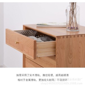 Solid Wood <b>Chest</b> Of Drawers Oak 6 Drawer Modern Minimalist Bedroom <b>Storage</b> Cabinet Eco Friendly Furniture - Product Image 3