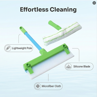 GREENWELL Raclette télescopique écologique en ABS, métal et silicone avec support de réservoir d'eau pour voiture, outil de nettoyage de vitres (vu à la télévision)