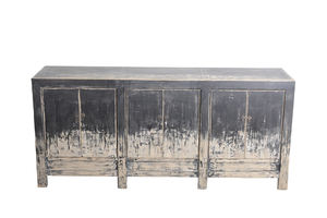 שאבי שיק צבוע יבש בסגנון wabisabi במצוקה סגנון wabisabi טבוע עץ שחור שש דלתות - Product Image 2