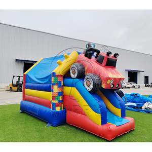 Structure gonflable commerciale en PVC de bonne qualité avec toboggan sec <span class=keywords><strong>pour</strong></span> la location événementielle - Product Image 4