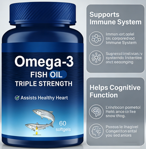 Aceite de Pescado Omega-3 Triple Potencia en Cápsulas Blandas, Apoya la Salud del Corazón, el Sistema Inmunológico y la Función Cognitiva, 60 Unidades, Suplemento Dietético - Product Image 4