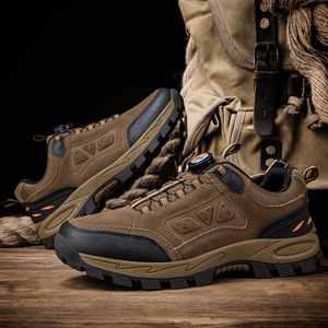 Chaussures de randonnée pour hommes, dessus en daim, semelle extérieure en caoutchouc, doublure en mesh respirant, chaussures de trekking d'automne pour l'extérieur, chaussures de marche à bout fermé, semelle intermédiaire en EVA - Product Image 1