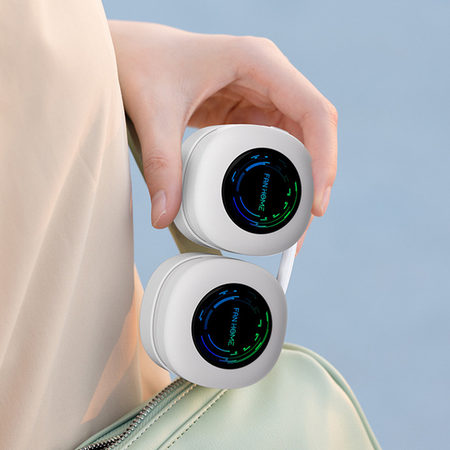 Low Noise Mini Personal Rechargeable Bladeless Cooling Hanging Hands Free Sports Wearable Foldable Portable Neck Fan