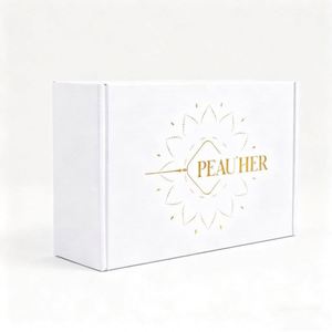 Customized Printed White Corrugated Board <b>Shipping</b> Packaging <b>Box</b> with Gold Embossing and Matt Lamination for Gift Packaging - Product Image 2