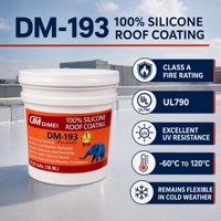 Revêtement de toiture en caoutchouc silicone DIMEI DM-193, 100 % imperméable, application par pulvérisation, résistant aux UV, imperméabilisation liquide pour toiture plate