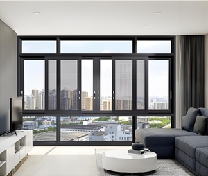 KT 55 o 60 Series Diseño a prueba de viento Ventanas corredizas Aleación de aluminio <span class=keywords><strong>Ropo</strong></span> Ventanas y puertas para dormitorio Villa al aire libre - Product Image 5