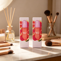 Boîte d'emballage cosmétique rigide personnalisée rose haut de gamme à motif de fruits, boîte cadeau en papier mat OEM pour crème visage et poudre libre