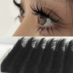 Faux cils 5D Courbe C Courbe D Bande invisible Style désordonné Cils en bande complète pour femmes Amélioration du maquillage - Product Image 1