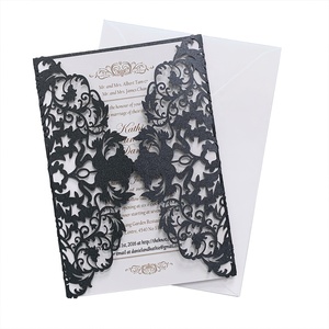 Invitations de mariage élégantes et bon marché, <span class=keywords><strong>carte</strong></span> <span class=keywords><strong>d</strong></span>écoupée au laser - Product Image 1