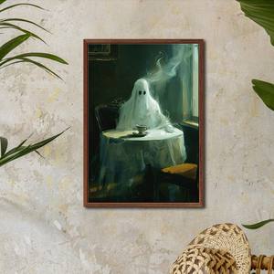 Panneau Mural en Bois Chat Noir Forêt Horreur Crâne Château Décoration pour Salon et Chambre d'Halloween - Product Image 1