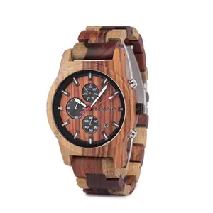 Cổ điển vàng colour OEM Xem với mehir thiết kế gỗ ban nhạc Dodo xem Hươu nam sang trọng thép không gỉ Chronograph