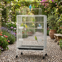 Cage à oiseaux en métal haut de gamme, cage multifonctionnelle pour animaux de compagnie, grande cage pour perroquets, cage de villa pour éclairs, vente en gros