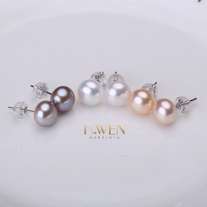 H.WEN 3-6A 品質ボタンパールルースビーズハーフホール2-13mmナチュラルホワイトピンクパープル淡水高光沢滑らかな表面 - Product Image 4