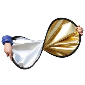Réflecteur de lumière ovale pliable portable 5-en-1 90x120cm, accessoires de studio photo multicolores, sac réfléchissant en plastique - Product Image 2