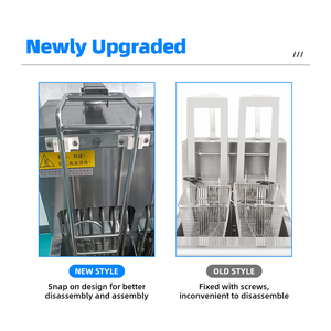 آلة قلي كهربائية تجارية بفلتر زيت ورفع تلقائي، مصنوعة من الفولاذ المقاوم للصدأ، سعة 28 لتر، لقلي البطاطس والبيتزا - Product Image 5