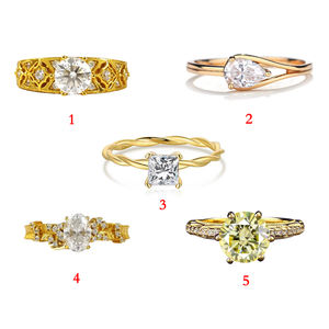 Moissanite Dames Verlovingsring 925 Sterling Zilver Geplatineerde Smaragd Gesneden Prong Setting Trendy Stijl-Verscheidenheid Modellen - Product Image 2