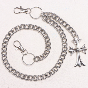 Chaîne de taille Hip Hop en métal avec croix, en argent tibétain, simple rangée, pour pantalon en jean, usage quotidien - Product Image 2