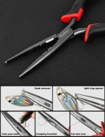 Pince de pêche multifonctionnelle en acier au carbone de 7/9/11 pouces, dégarnisseur d'hameçons, coupe-anneaux brisés, outil de pêche portable et étanche pour l'extérieur