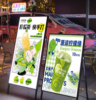 Panneau de menu LED ultra-fin à haute luminosité, affiche publicitaire pour restaurant, boîte lumineuse extérieure, cadre en aluminium, résistant à l'eau