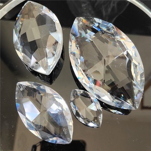 Fabricant en gros de cristaux blancs transparents 50 #   Accessoires d'éclairage pour rideaux de <span class=keywords><strong>porte</strong></span>, perles de lampe en cristal de forme <span class=keywords><strong>marquise</strong></span> - Product Image 4