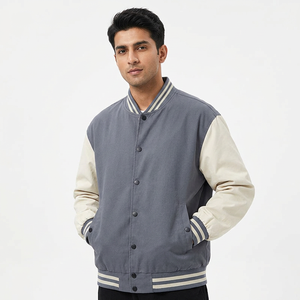 Blouson universitaire unisexe personnalisé style streetwear, veste bomber d'hiver patchwork, coupe slim, vente en gros, style universitaire - Product Image 1