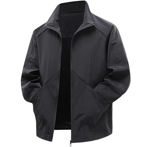 Chaqueta Impermeable Ligera de Poliéster y Algodón para Hombre, Cuello en V, Cortavientos, Cremallera Resistente, Transpirable, Chaqueta de Exterior para Hombre - Product Image 1