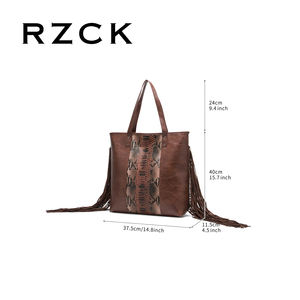 Bolso <span class=keywords><strong>de</strong></span> Hombro Individual con Flecos y Estampado <span class=keywords><strong>de</strong></span> Serpiente Retro Vintage <span class=keywords><strong>de</strong></span> Europa Occidental y América, Personalizado y <span class=keywords><strong>de</strong></span> Venta Caliente <span class=keywords><strong>de</strong></span> RZCK - Product Image 2