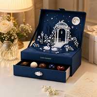 Boîte cadeau de luxe avec tiroir, sculpture en papier 3D, boîte rigide personnalisée pour chocolats, confiseries, bijoux