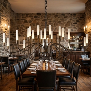 <span class=keywords><strong>Lustre</strong></span> élégant en bronze à 20 bras avec abat-jour en verre givré pour grandes salles à manger, salles de bal, halls d'hôtel - Product Image 4