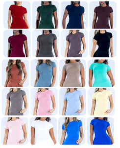 T-<span class=keywords><strong>shirt</strong></span> de <span class=keywords><strong>sport</strong></span> sans couture à manches courtes et col rond pour <span class=keywords><strong>femme</strong></span>, haute élasticité, respirant, idéal pour le fitness, le yoga, la course à pied – Nouvelle collection très prisée - Product Image 2