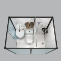 Rideau de douche de salle de bain imperméable modèle 1714B avec cloison à 3 panneaux et verre d'entrée pour appartement