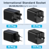 Bloc de charge rapide portable 65W GaN avec cordon USB-C rétractable intégré, protection OTP, adaptateur secteur compatible avec les téléphones