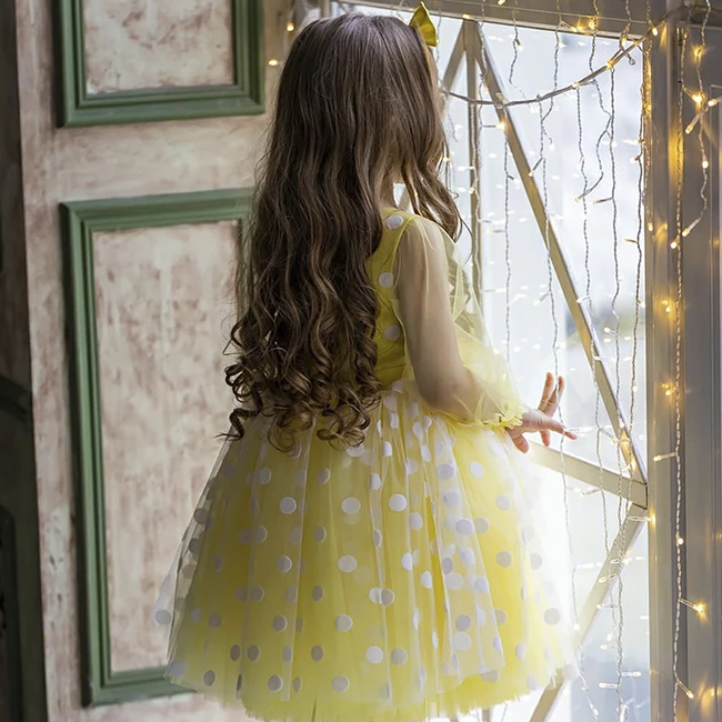 yellow polka dot bridesmaid dresses Laura Dress main image 1