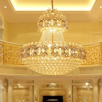Villa retest bâtiment salon grand luxe personnalisé led or mosquée lustre en cristal lumière