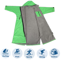 Poncho imperméable à capuche avec doublure en polaire sherpa, coupe-vent, pour la natation, robe de surf personnalisée, robe de changement imperméable pour l'hiver