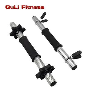 1" Regular Steel Hollow Dumbbells Bar 25/28/30mm Chromed Barbell With Rubber Handle 1 Pair Spring Collar