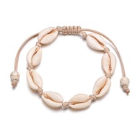 Usine fait à la main bohème été plage tissé corde blanc coquille Bracelet perlé réglable blanc naturel coquille Bracelet