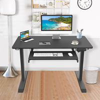 NANDI 48x24 Pouces Bureau électrique moderne debout Plateau clavier pleine grandeur Hauteur réglable Bureau assis-debout Ergonomique Extensible