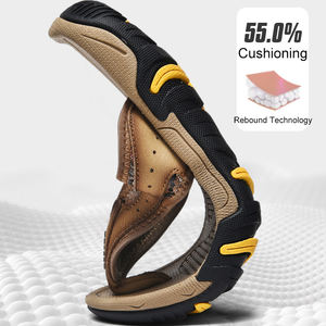 Sandales à Enfiler Sport Homme Antidérapantes Funky OEM Harvestland en <span class=keywords><strong>Cuir</strong></span>, Épaisses avec Support Voûte Plantaire, Éco-Marron, <span class=keywords><strong>Tongs</strong></span> EVA - Product Image 2