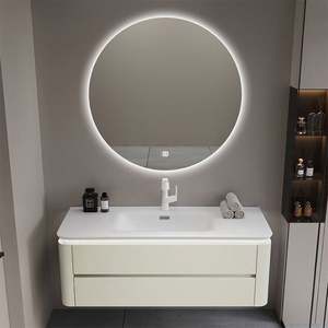 Modern <b>Bathroom</b> Furniture <b>Bathroom</b> <b>Storage</b> Cabinet Quartz Stone <b>Bathroom</b> Vanity With Silver Light Mirror - Product Image 6