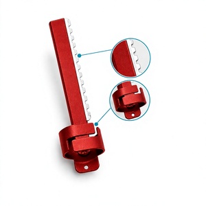 Red Plastic Single Blade <b>Razor</b> with Adjustable Clamp Handle for Precise Shaving Thinning Body & Face Use <b>Men</b> - Product Image 1