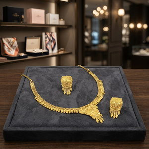 Collares chapados en oro de 14K, 18K, 24K al por mayor, joyería de moda, conjunto de joyería tradicional, collares cortos de latón relleno de oro - Product Image 3