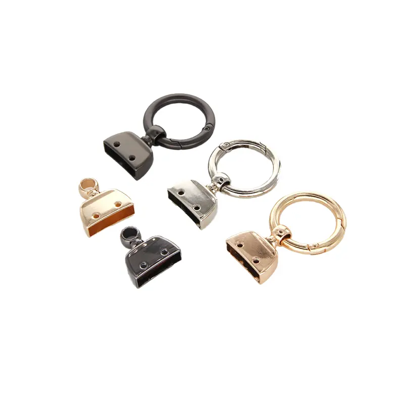 Fabrik guter Preis Schlüsselanhänger Metall-Autoschlüsselanhänger mit Federtür O-Ring-Schlüsselanhänger