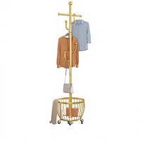 Porte-manteau et penderie sur pied en métal, pliable et mobile, pour chambre et entrée
