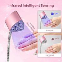 Lampe à ongles rechargeable professionnelle Mini bureau 18w lampe à LED UV pour sèche-ongles à écran tactile pour salon et maison