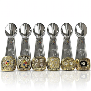 Kotak Pajangan Cincin Juara Philadelphia Eagles dari Bahan Alloy, Trofi Cincin Kejuaraan, Aksesoris Hadiah Olahraga Permainan Sepak Bola Universitas - Product Image 3