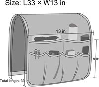 Organisateur d'accoudoirs de canapé, support de télécommande pour canapé inclinable, caddie de fauteuil avec 5 poches pour Magazine tablette téléphone